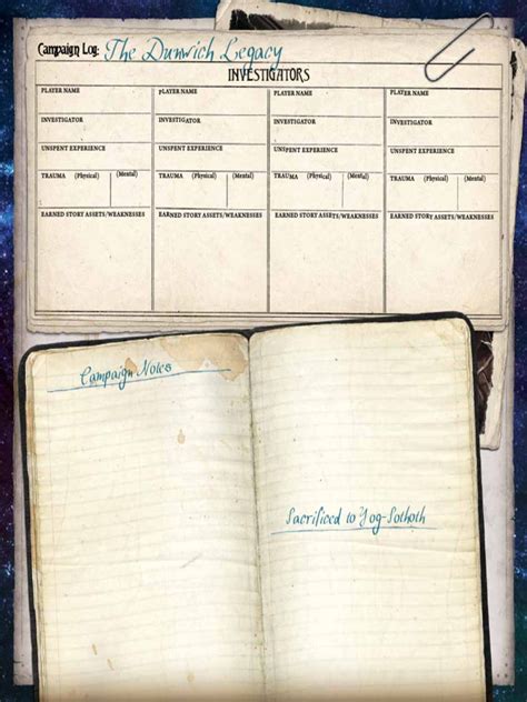 arkham horror card game campaign log|Printer.
